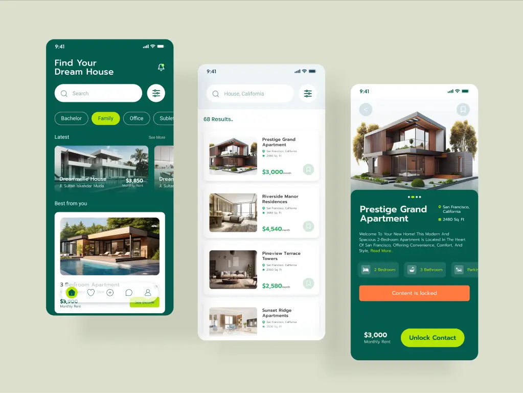 homeRent App UI Design