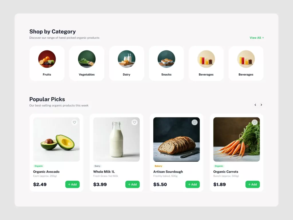 Product Category & Popular Picks